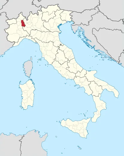 A locator map showing Novara's position in Italy